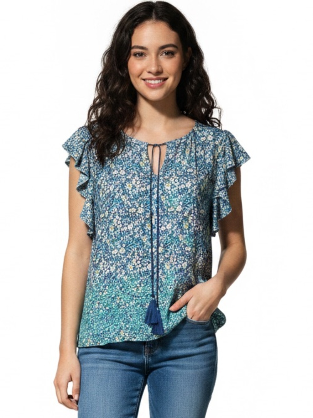 Solitaire Flutter Sleeve Top
